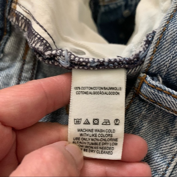 We the Free Blue Denim Cutt Off Jean Button Mid Rise Fly Shorts Size 24 - Picture 3 of 6